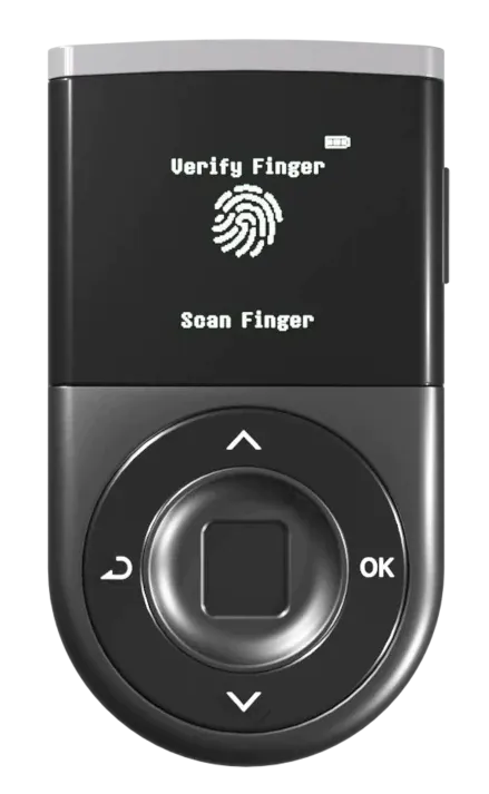 D'CENT Biometric Wallet - Secure cryptocurrency wallet with fingerprint authentication.